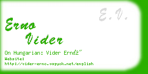 erno vider business card